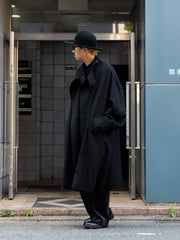 [Scheduled to arrive in September] GABRIELA COLL GARMENTS / LORO PIANA HEAVY WOOL OVERSIZED COAT-02-BLACK-