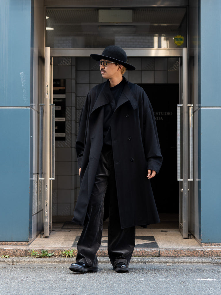 [Scheduled to arrive in September] GABRIELA COLL GARMENTS / LORO PIANA HEAVY WOOL OVERSIZED COAT-02-BLACK-