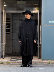 [Scheduled to arrive in September] GABRIELA COLL GARMENTS / LORO PIANA HEAVY WOOL OVERSIZED COAT-02-BLACK-