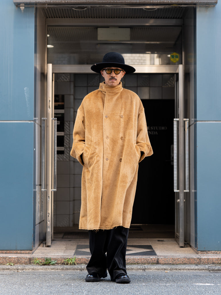 [Scheduled to arrive in September] GABRIELA COLL GARMENTS / LORO PIANA SURI ALPACA OVERSIZED COAT-44-CAMEL-