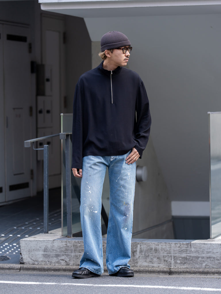ROLD SKOV / KAPPA ZIP SHIRT -BLACK-