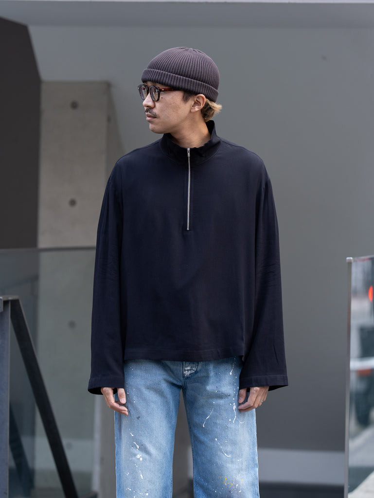 ROLD SKOV / KAPPA ZIP SHIRT -BLACK-