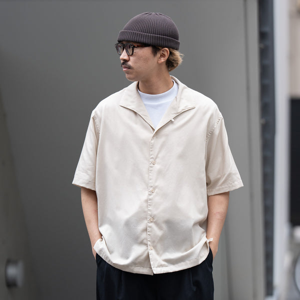 ULTERIOR / SILKY SOFT TWILL SHARK COLLAR SHIRT -SAND- aIbn公式通販