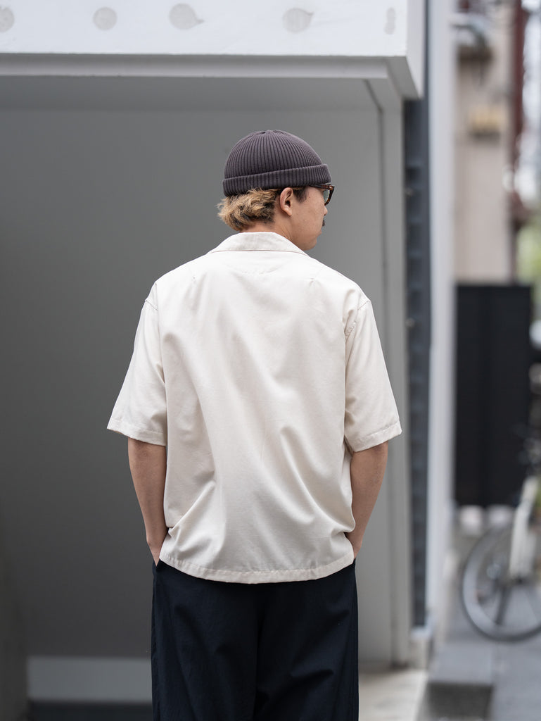 ULTERIOR / SILKY SOFT TWILL SHARK COLLAR SHIRT -SAND-