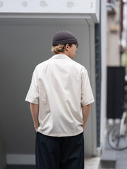 ULTERIOR / SILKY SOFT TWILL SHARK COLLAR SHIRT -SAND-