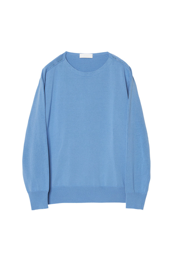 IRENISA /  BOAT NECK PULL OVER KNIT -SAX-