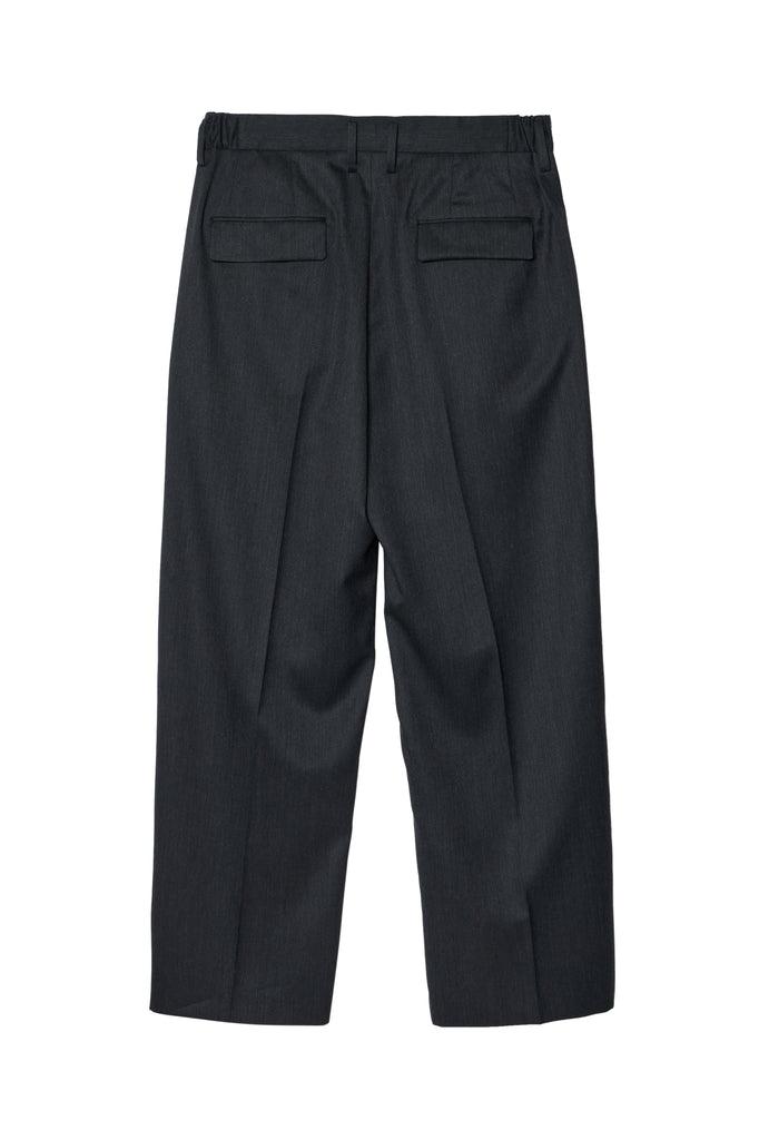 IRENISA / TWO TUCKS WIDE TROUSERS -CHARCOAL GRAY-