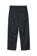 IRENISA / TWO TUCKS WIDE TROUSERS -CHARCOAL GRAY-