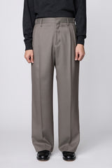 IRENISA / 兩褶寬褲 - 木炭色 -