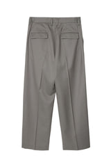 IRENISA / 兩褶寬褲 - 木炭色 -