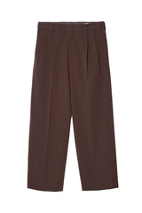 IRENISA / TWO TUCKS WIDE TROUSERS -DARK BROWN-