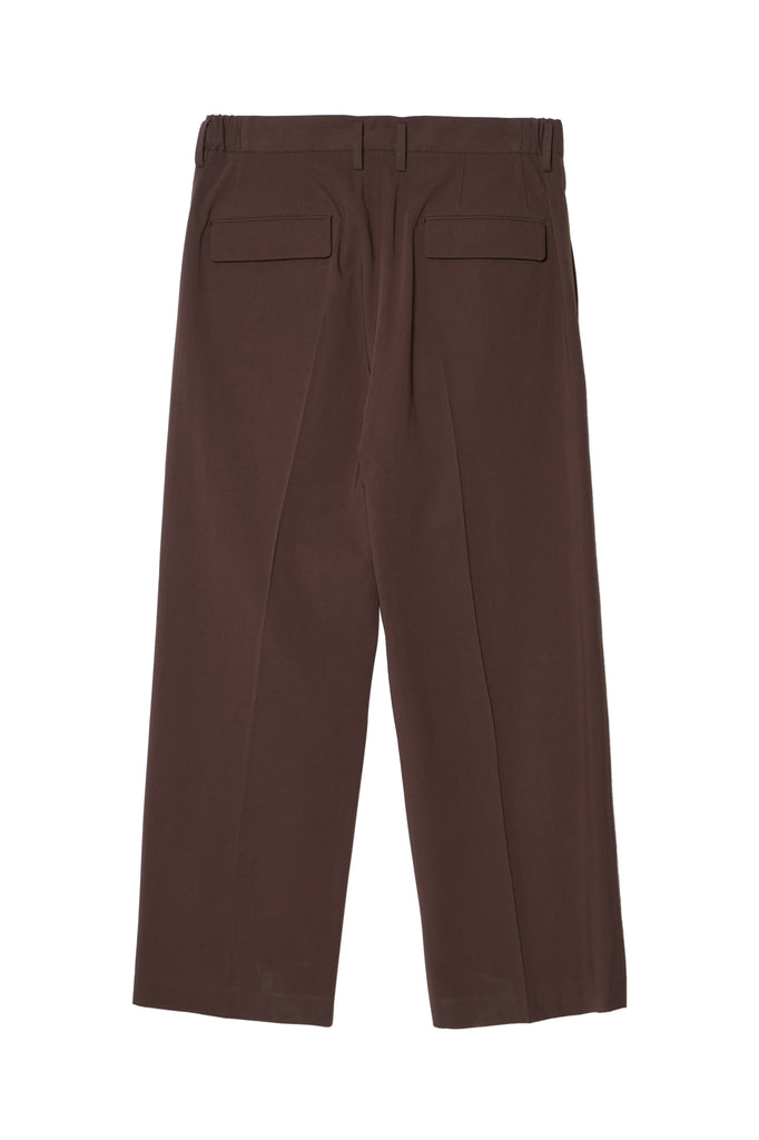 IRENISA / TWO TUCKS WIDE TROUSERS -DARK BROWN-