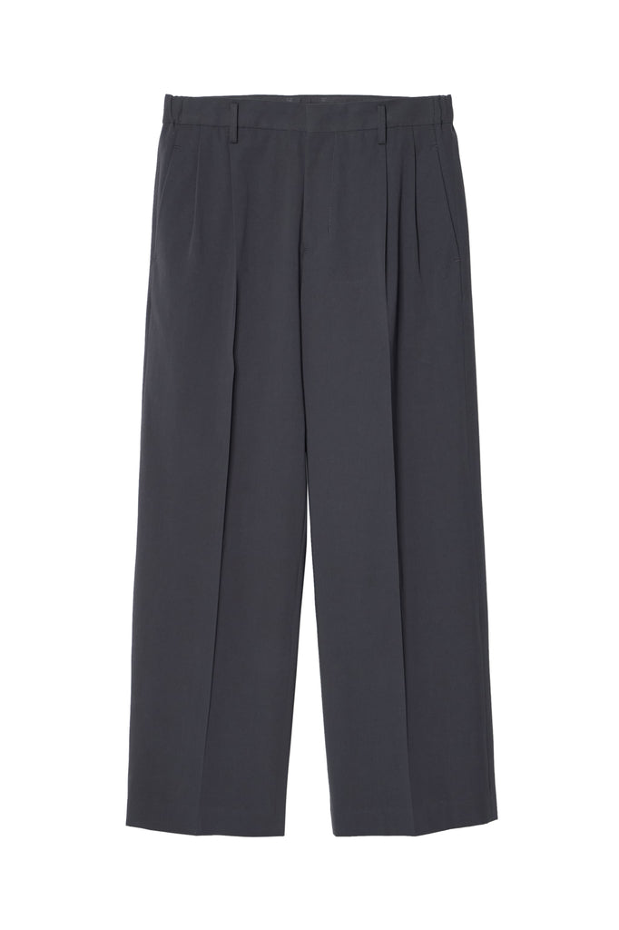 IRENISA / 兩褶寬褲 - 木炭色 -