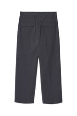 IRENISA / 兩褶寬褲 - 木炭色 -