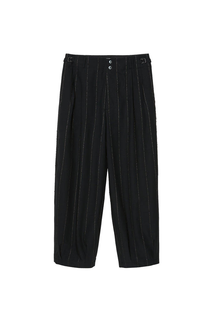 IRENISA / VOLUME PANTS  -BLACK STRIPE-