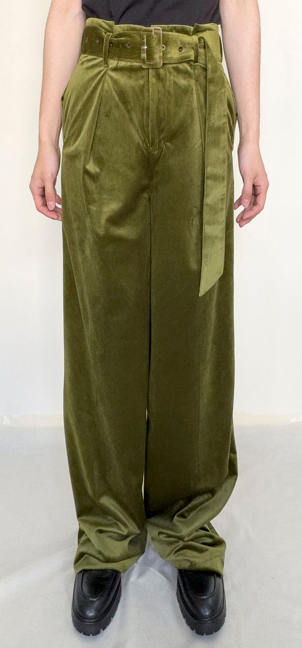 TAAKK / VELVET TROUSERS-Green-