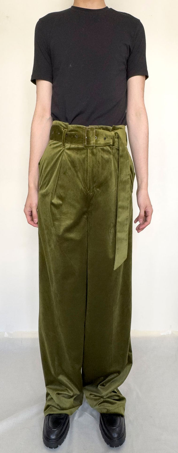 TAAKK / VELVET TROUSERS-Green-