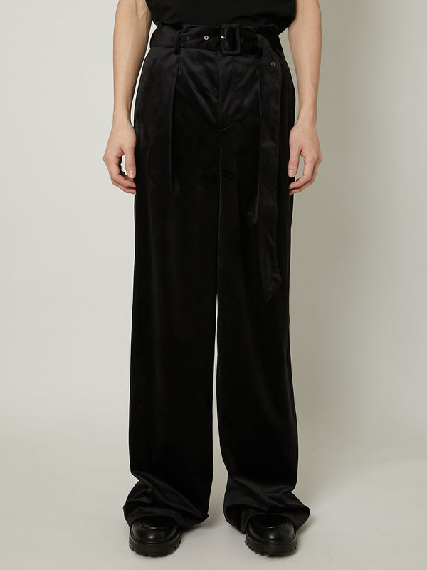 TAAKK / VELVET TROUSERS-Black-