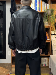 【預計12月中旬到貨】CCU/皮革BLOUSON-BLACK-