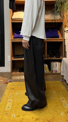 CCU × refomed / FRESH MAN CCU LEATHER WIDE PANTS -BLACK-