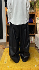 CCU × refomed / FRESH MAN CCU LEATHER WIDE PANTS -BLACK-