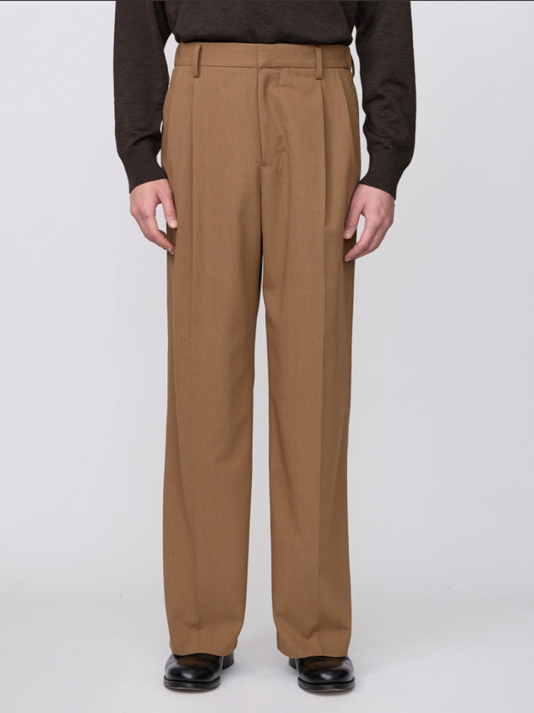 【1/24(土)発売】IRENISA / TWO TUCKS WIDE TROUSERS -BROWN-