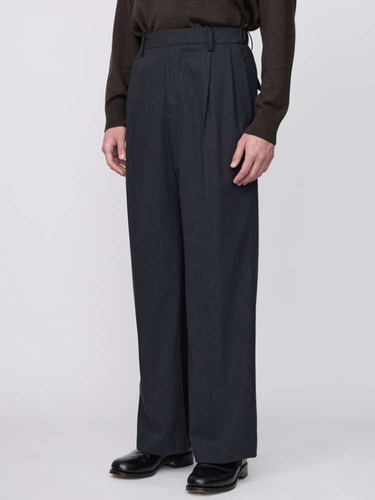 【1/24(土)発売】IRENISA / TWO TUCKS WIDE TROUSERS -CHARCOAL GRAY-