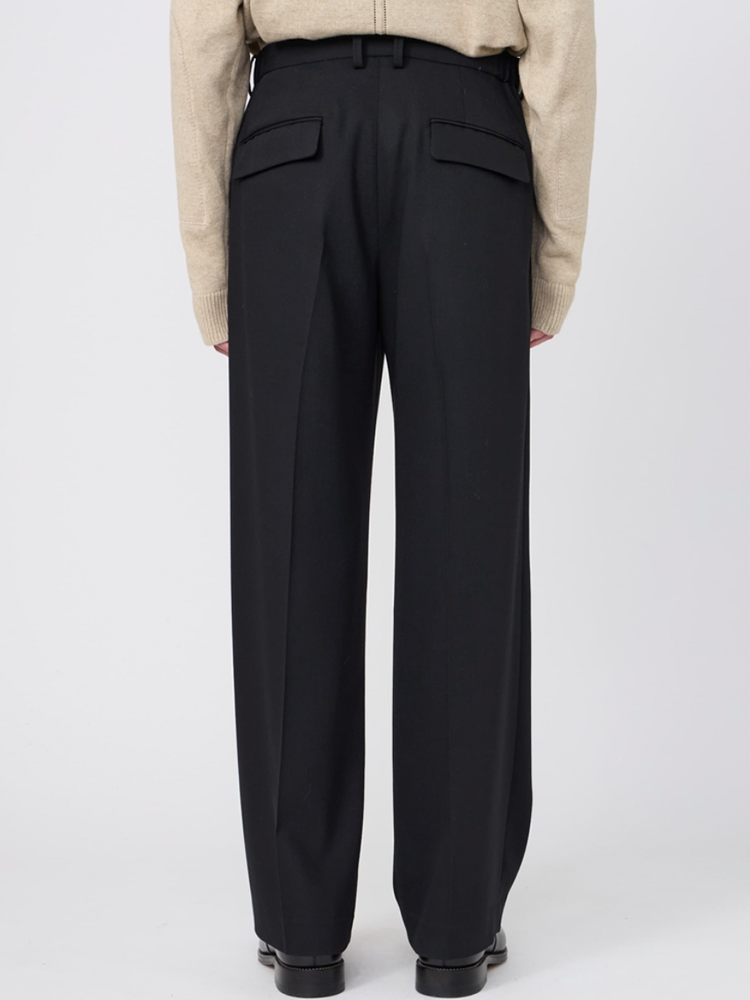 【9月末入荷予定】IRENISA / TWO-TUCKS WIDE TROUSERS -BLACK-