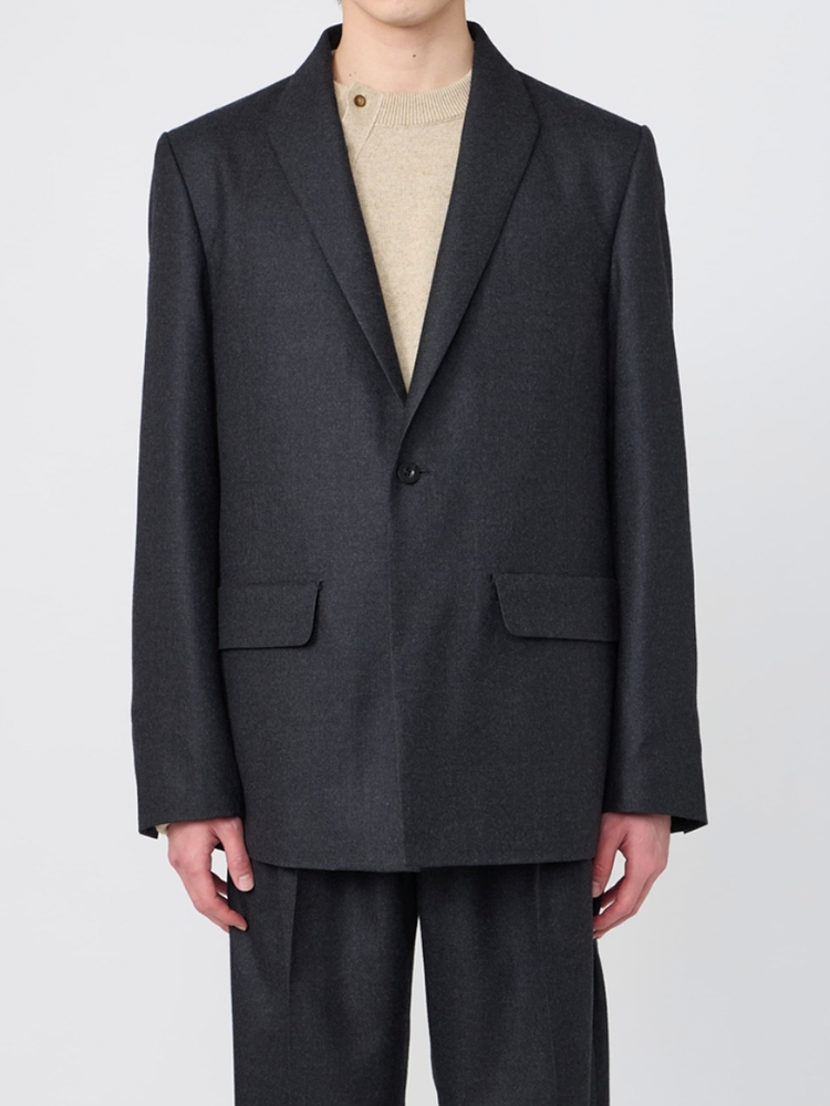 【9月末入荷予定】IIRENISA / MODIFIED SHAWL-COLLAR JACKET -BLACK-