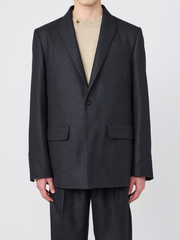 【9月末入荷予定】IIRENISA / MODIFIED SHAWL-COLLAR JACKET -BLACK-