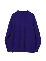 IRENISA /  COTTON KNIT CARDIGAN -PURPLE-