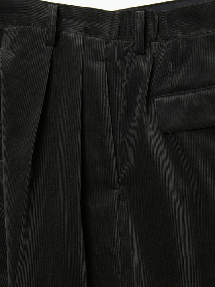 IRENISA / TWO TUCKS WIDE PANTS -BLACK OLIVE-