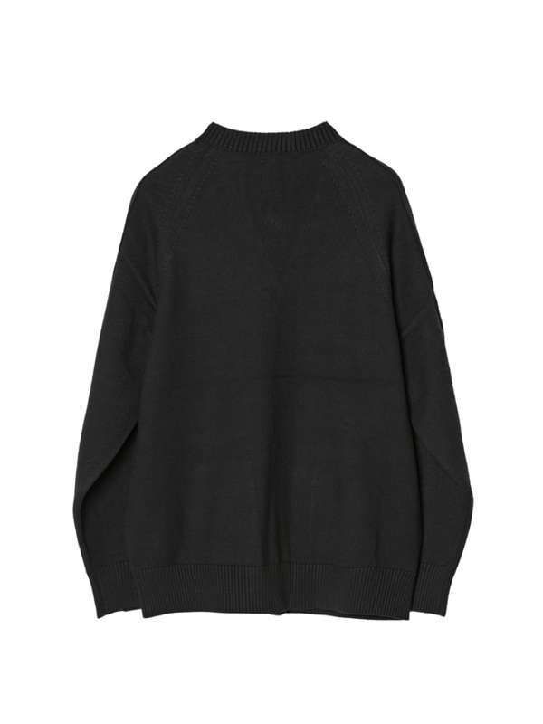 [Expected to arrive at the end of July] IRENISA / COTTON KNIT CARDIGAN -DARK CHARCOAL-