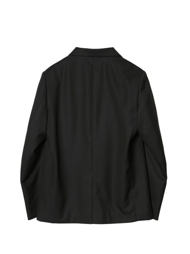 IRENISA /  MODIFIED SHAWL COLLAR JACKET -DARK CHARCOAL-