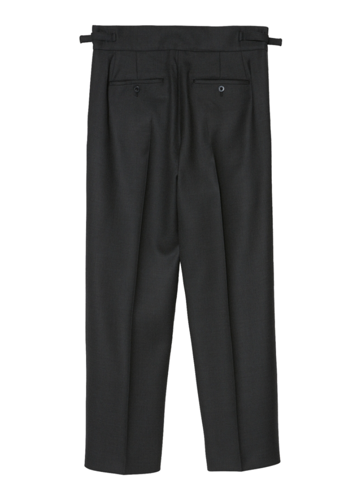 [Scheduled to arrive in mid-September] IRENISA / ONE TUCK STRAIGHT TROUSERS -SMOKE GRAY-