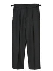 [Scheduled to arrive in mid-September] IRENISA / ONE TUCK STRAIGHT TROUSERS -SMOKE GRAY-