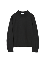 IRENISA /  COTTON KNIT PULLOVER -DARK CHARCOAL-