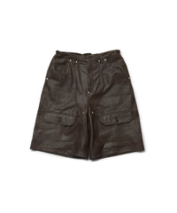 【残り1点】CCU / Leather WORK SHORTS-BROWN-