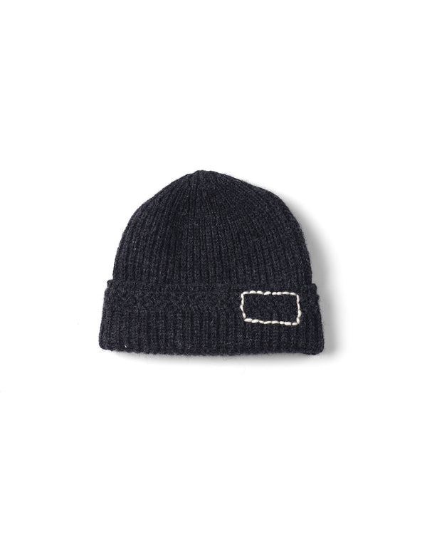 refomed / GRANNY REPAIR KNIT BEANIE -CHARCOAL-