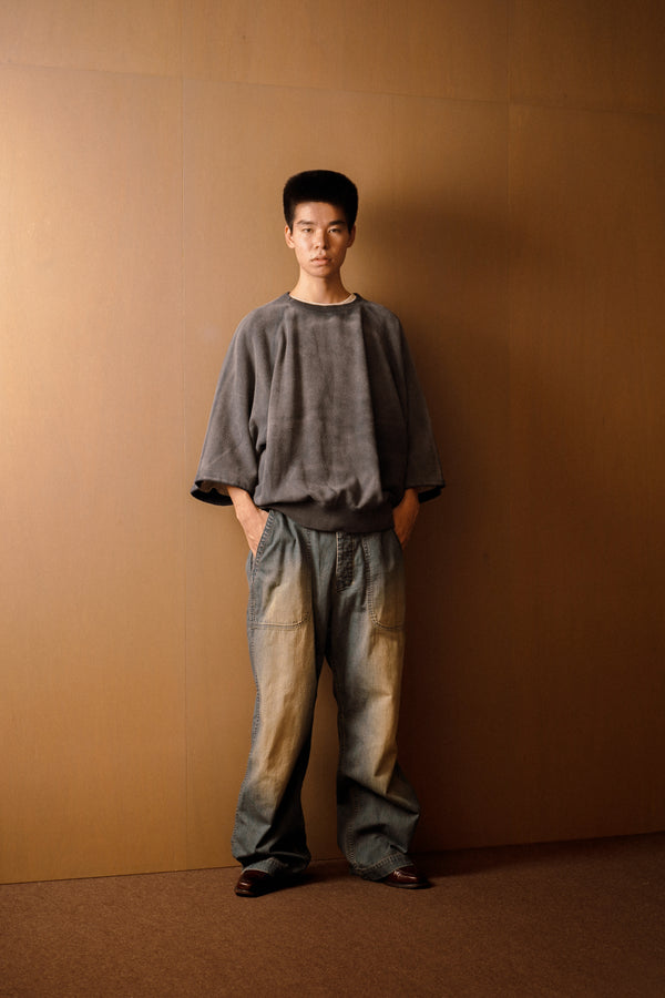 refomed / 10WASH S/S SWEATER -NAVY-