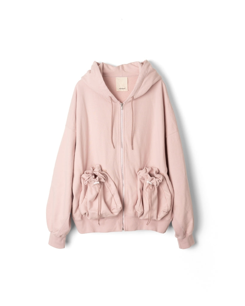 refomed / "KINCHAKU" ZIPUP HOODIE -PINK-