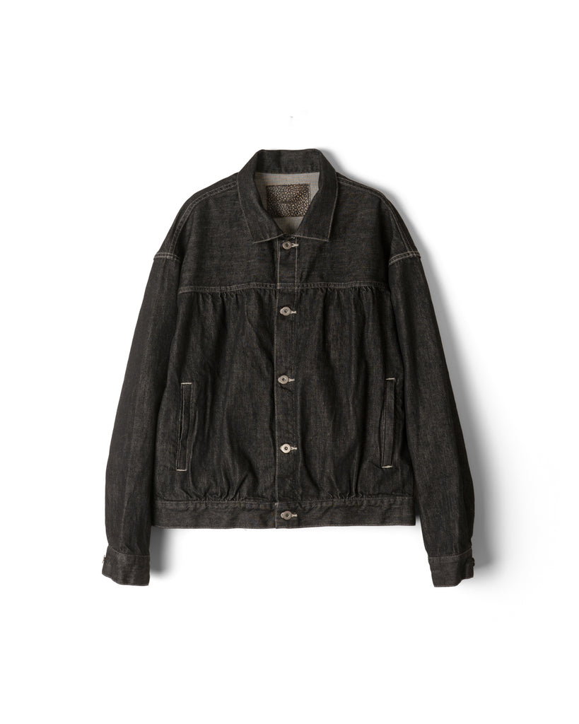 [Scheduled to arrive in September] refomed / OLD MAN DENIM JACKET “OW”-BLACK-