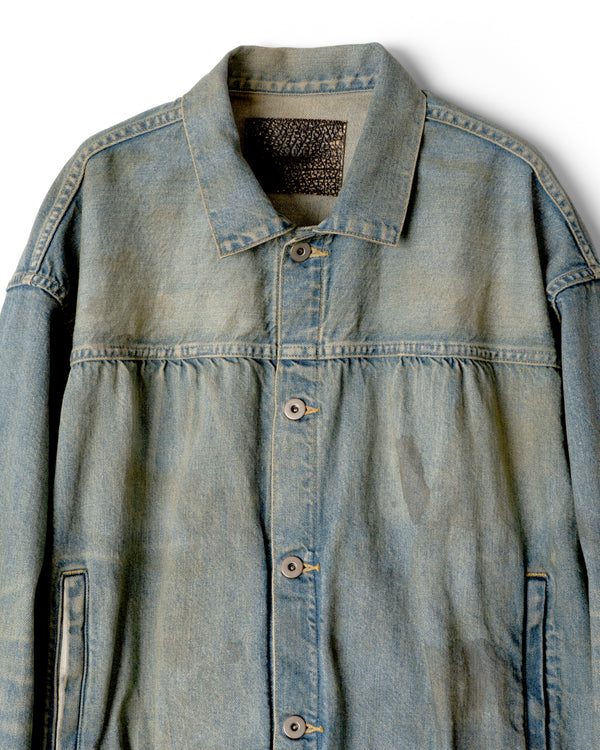 [Scheduled to arrive in September] refomed / OLD MAN DENIM JACKET “USED”-USED-