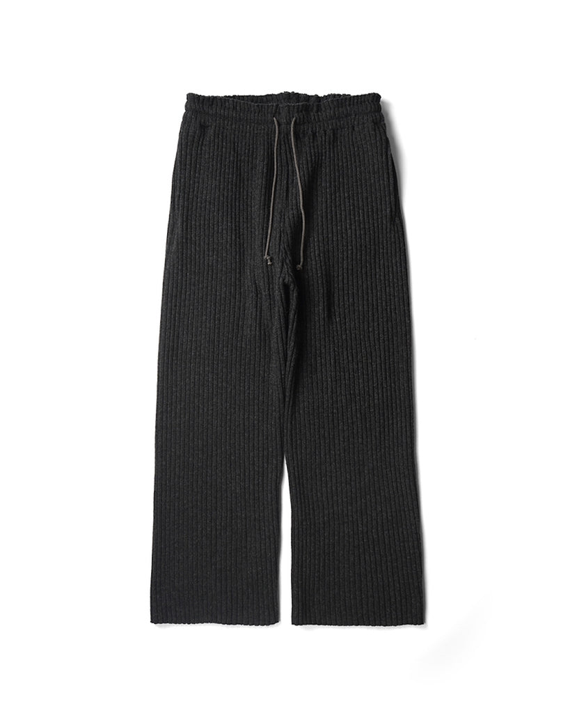 refomed / WOOL RIB KNIT PANTS-CHARCOAL-