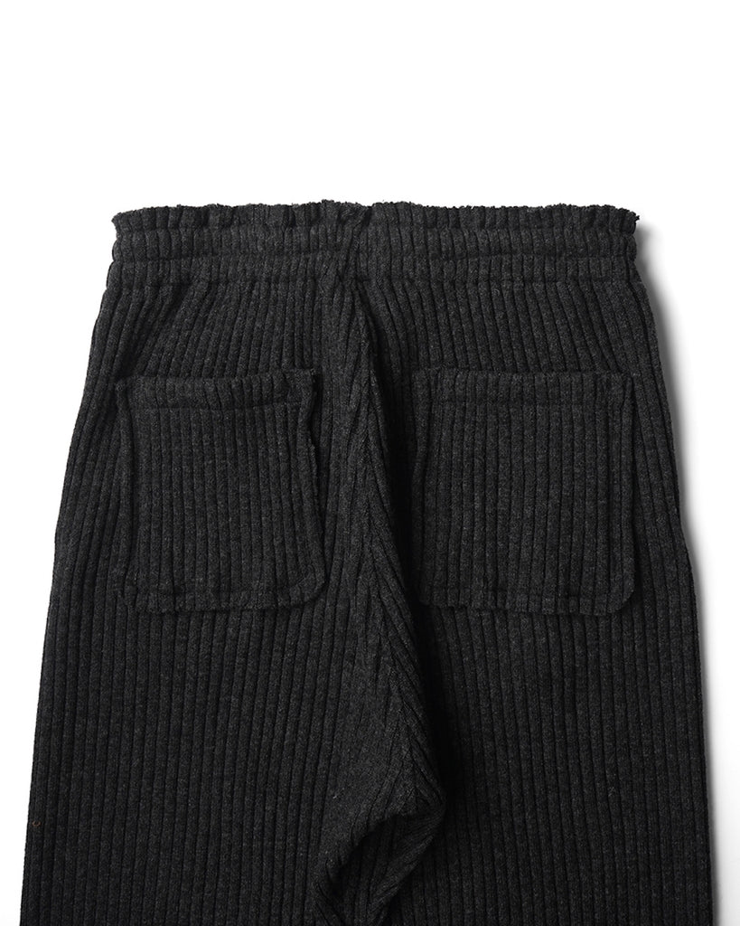 refomed / WOOL RIB KNIT PANTS-CHARCOAL-