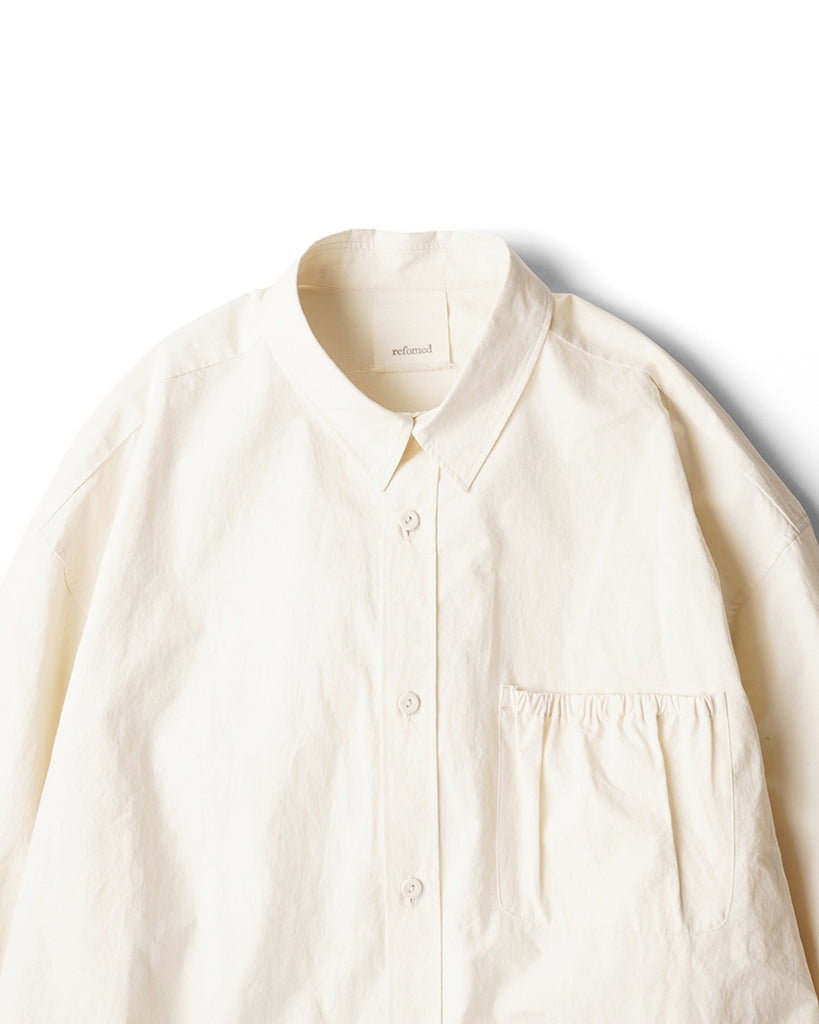 refomed/ WRIST PATCH WIDE SHIRT -OFF-