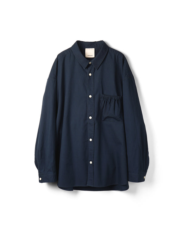 refomed / WRIST PATCH WIDE SHIRT "OXFORD" -NAVY-