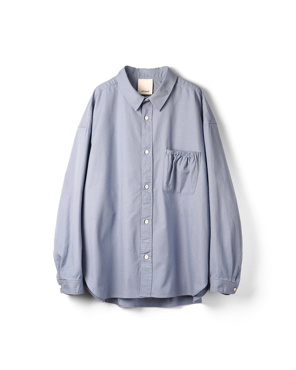 refomed / WRIST PATCH WIDE SHIRT "OXFORD" -SAX-
