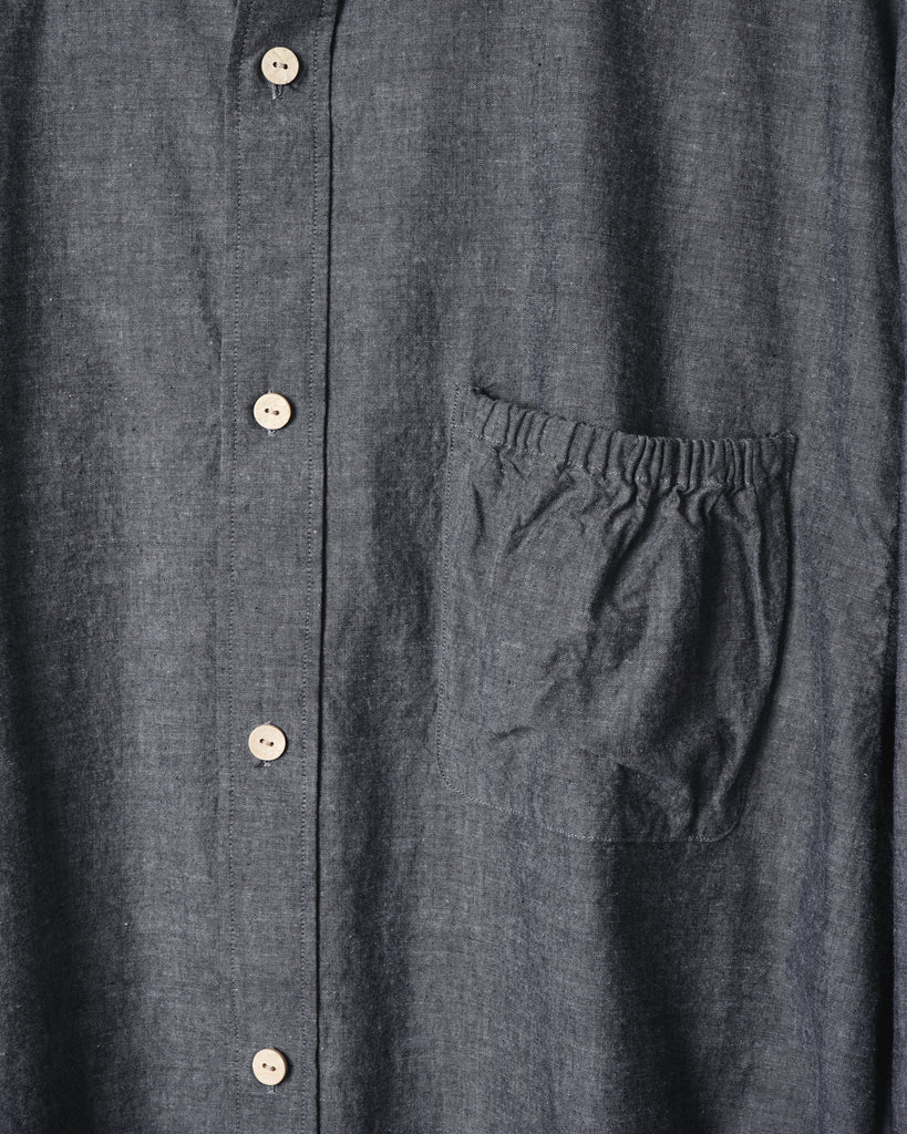 refomed (リフォメッド)/ WRIST PATCH WIDE SHIRT"CHAMBRAY" -GRAY-