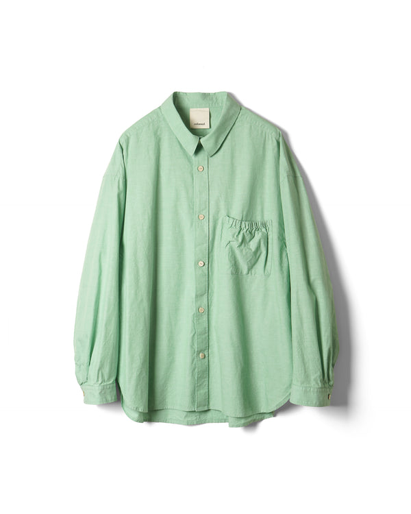 refomed/ WRIST PATCH WIDE SHIRT"CHAMBRAY" -GREEN-